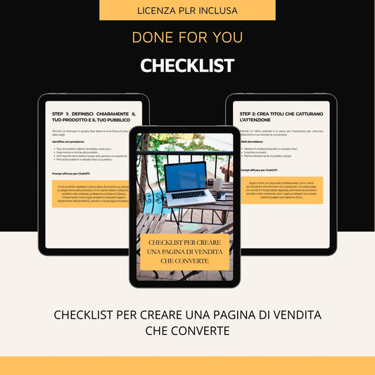 Checklist per creare una pagina di vendita che converte