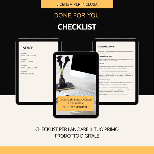Checklist per lanciare il tuo primo prodotto digitale